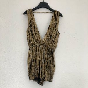 ASOS gold + black romper